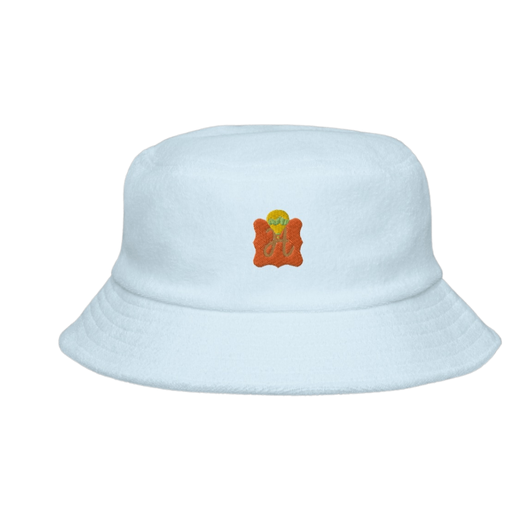 Unstructured terry cloth bucket hat