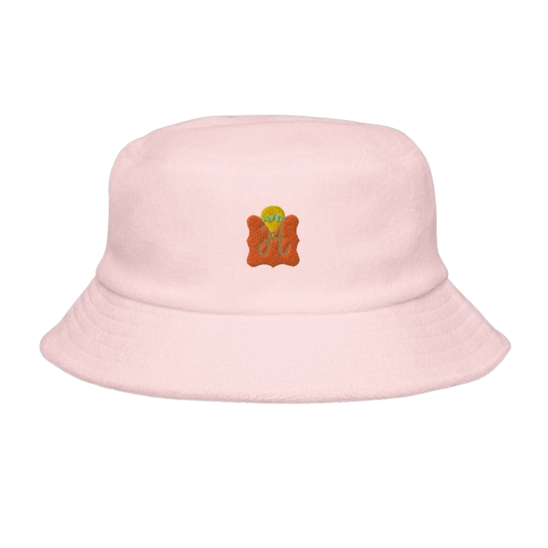 Unstructured terry cloth bucket hat