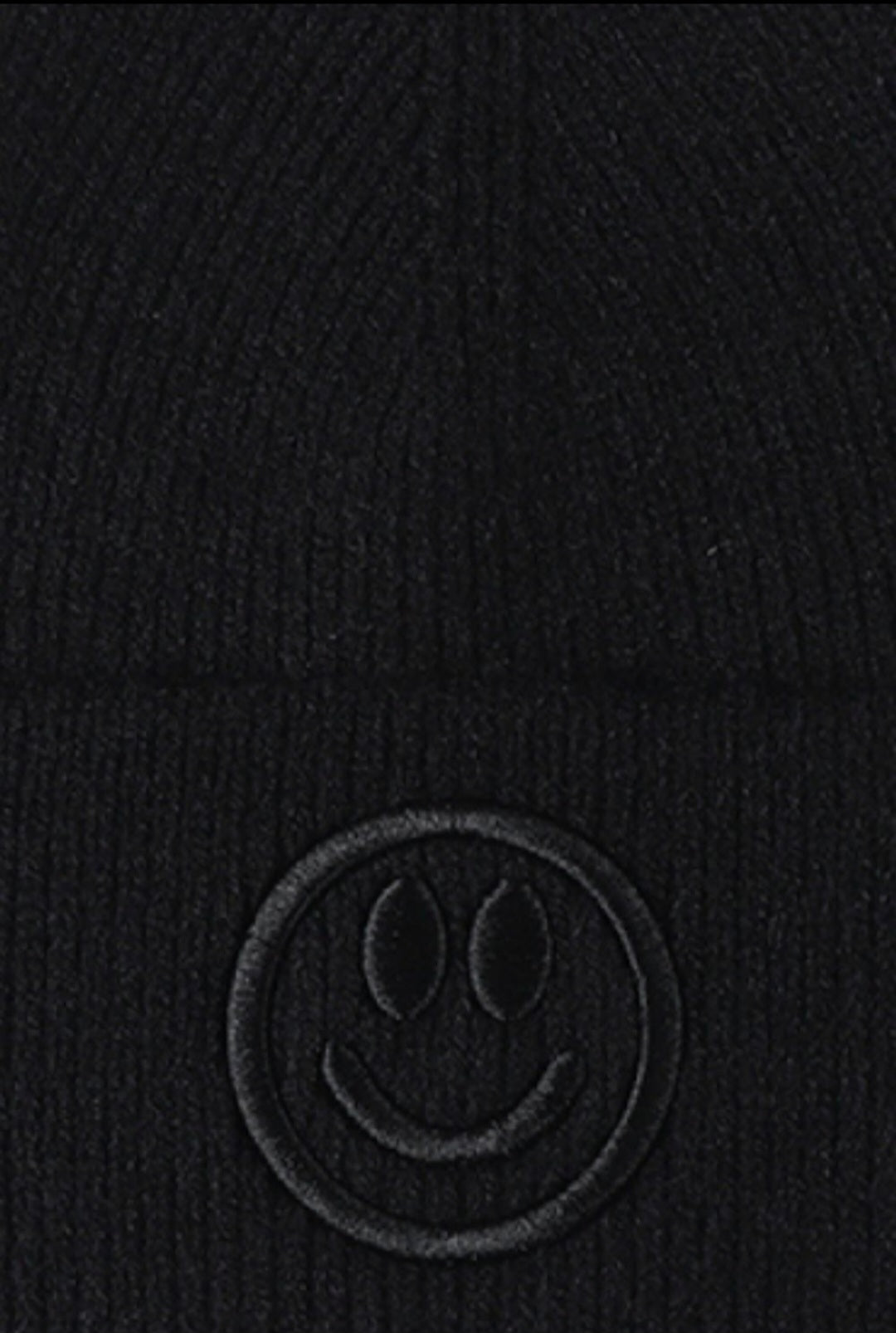Smiley Face Rib-Knit Beanie