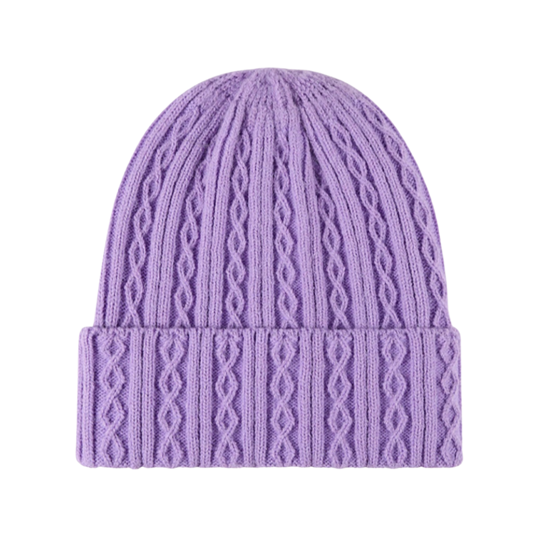 Mixed Knit Cuff Beanie