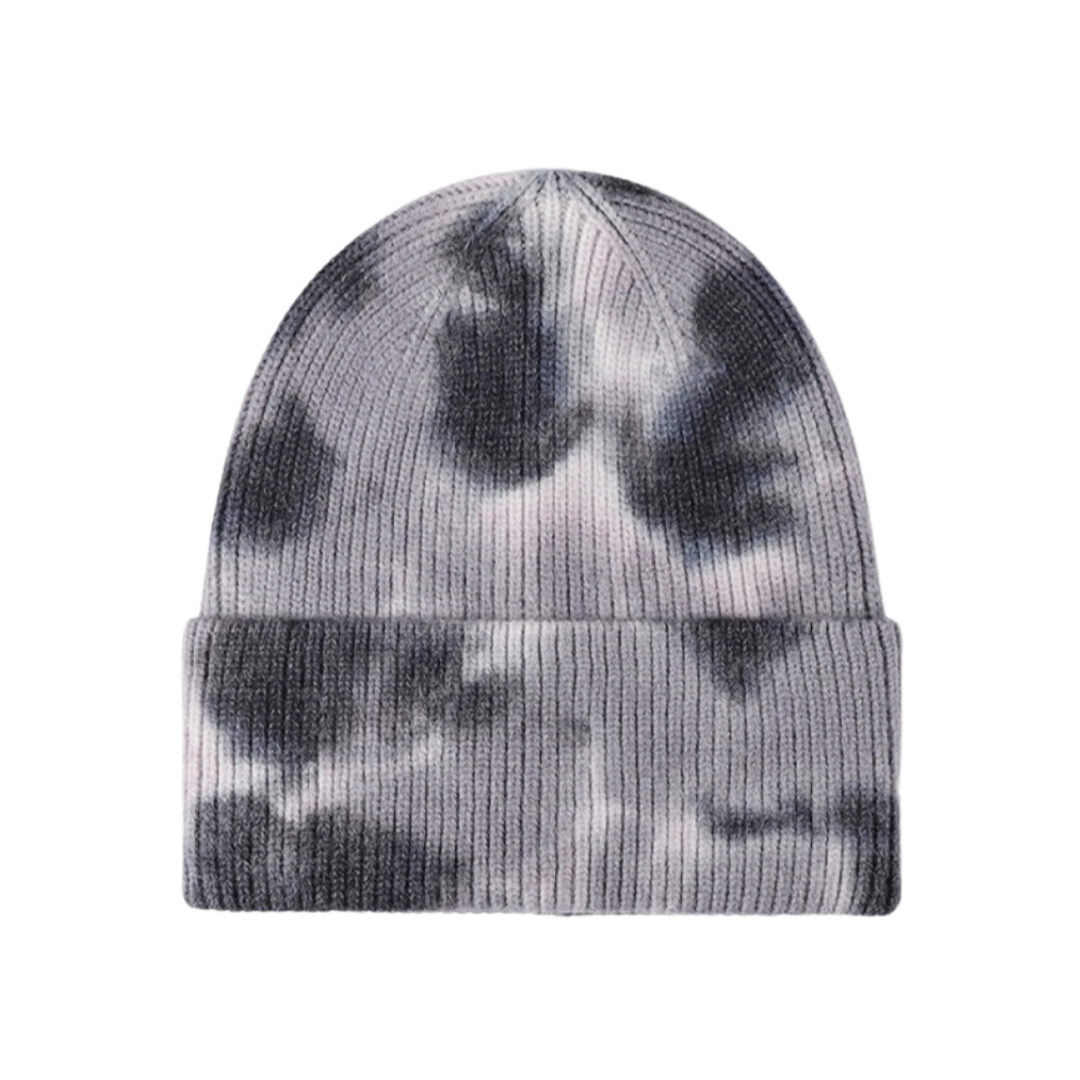 Tie-Dye Cuffed Rib-Knit Beanie Hat
