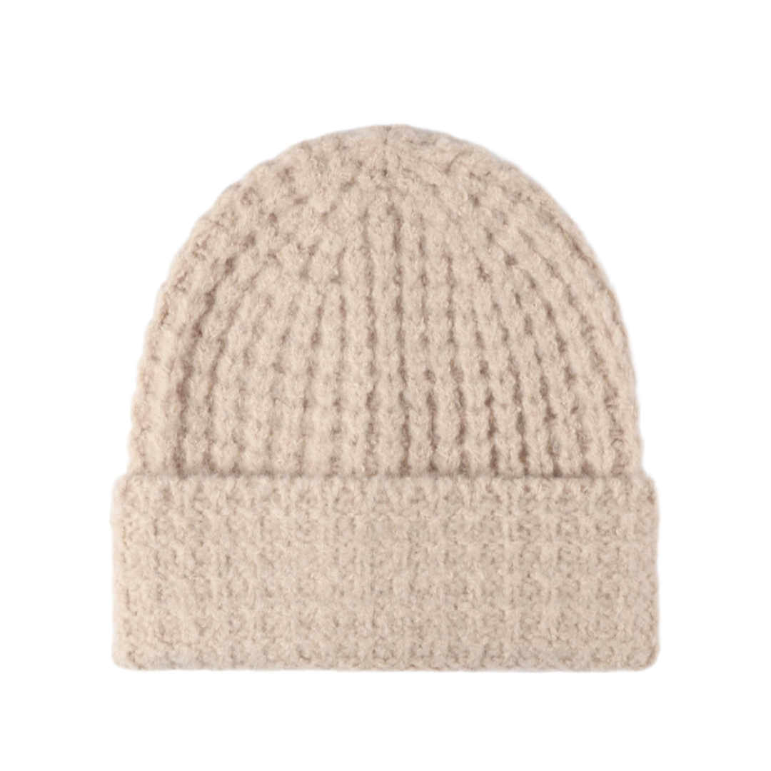 Waffle-Knit Cuff Beanie