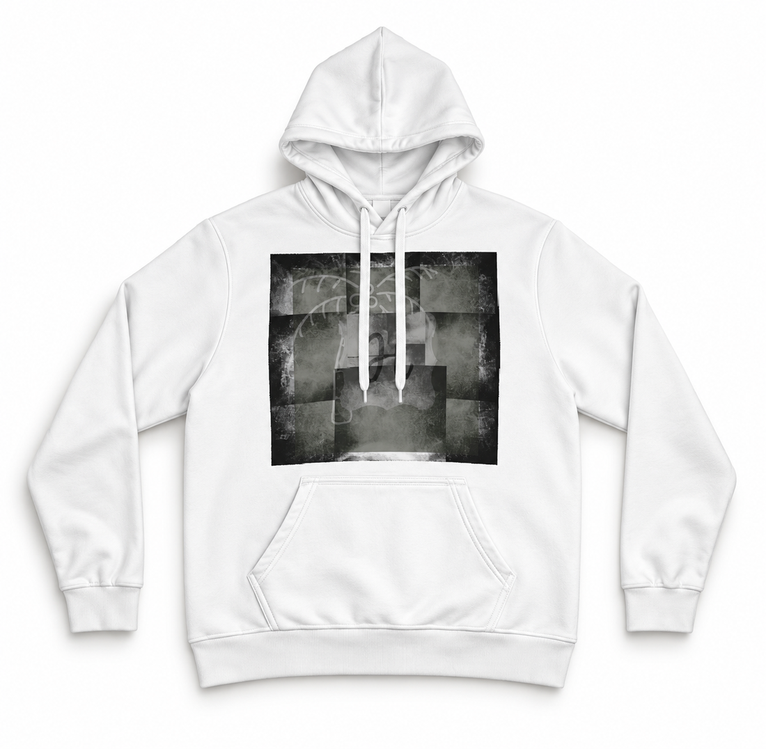 Greyscale design Print Hoodie