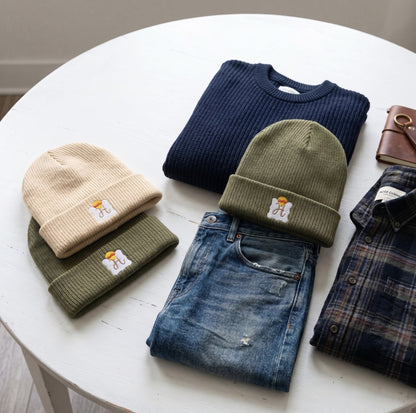 Organic ribbed beanie