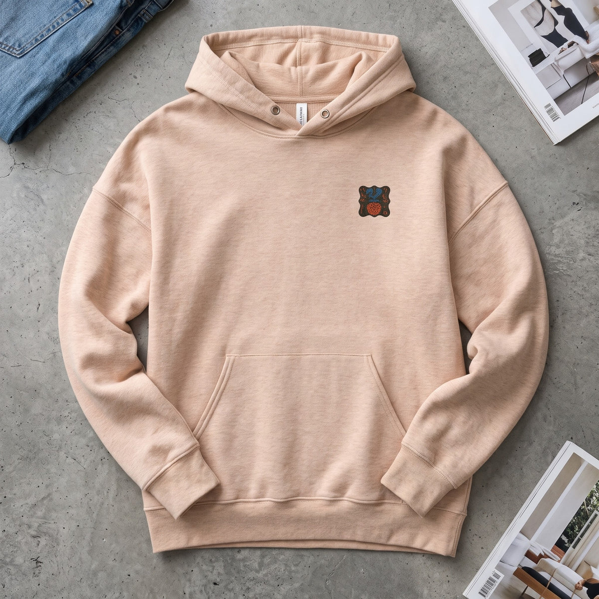 Unisex Designer sueded fleece hoodie