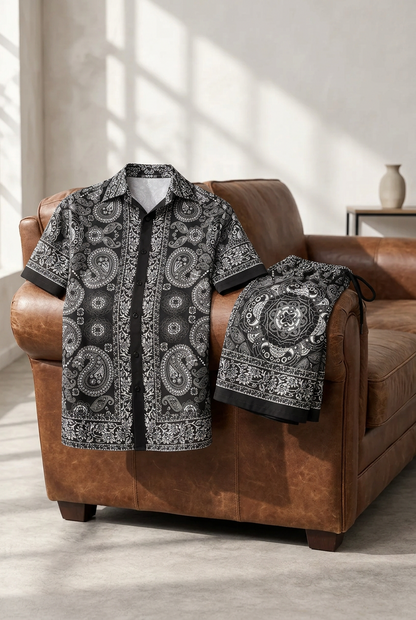 Mens Silk Fashion Outfit Suit