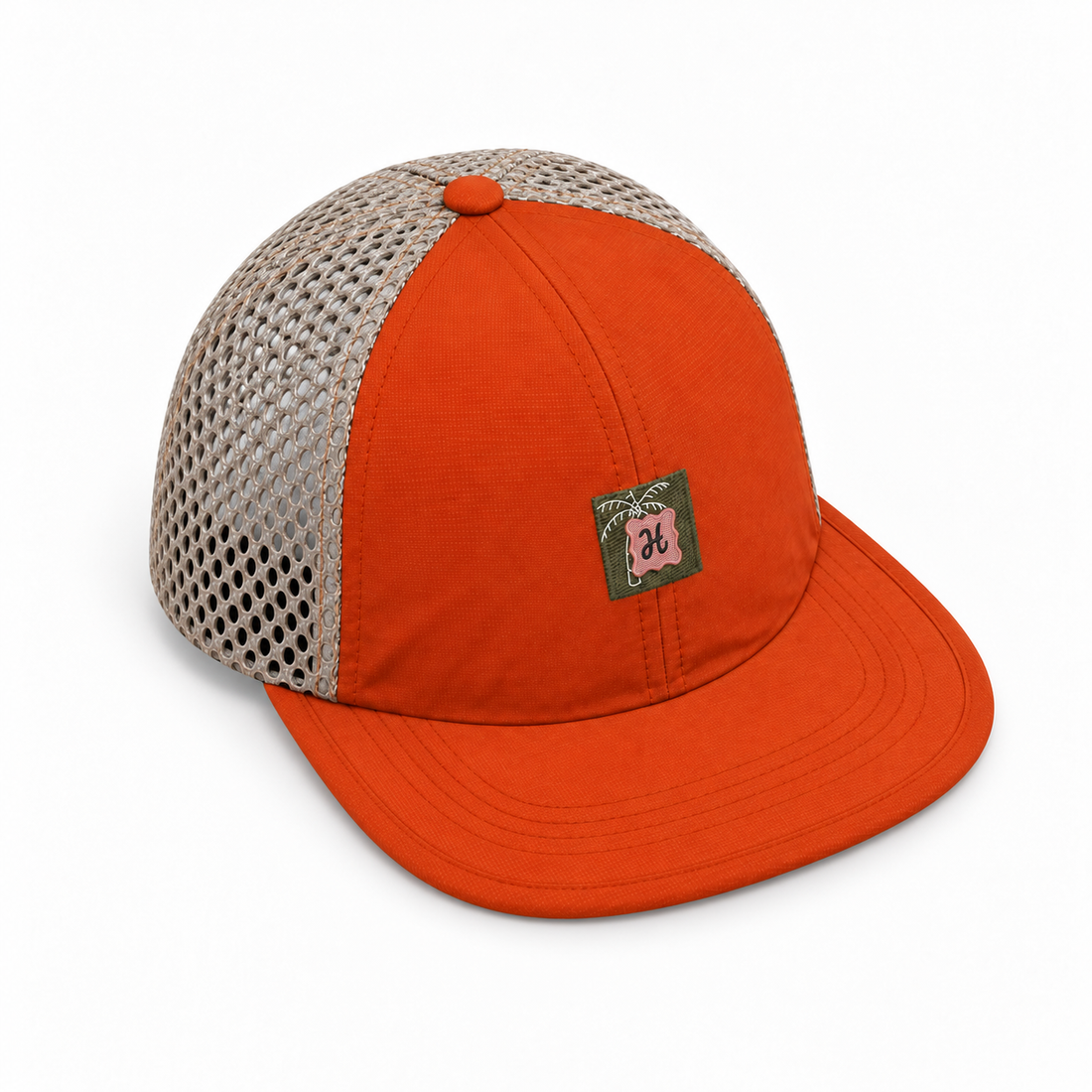 Designer Texas Orange/ Khaki Rogue Wide Mesh Cap