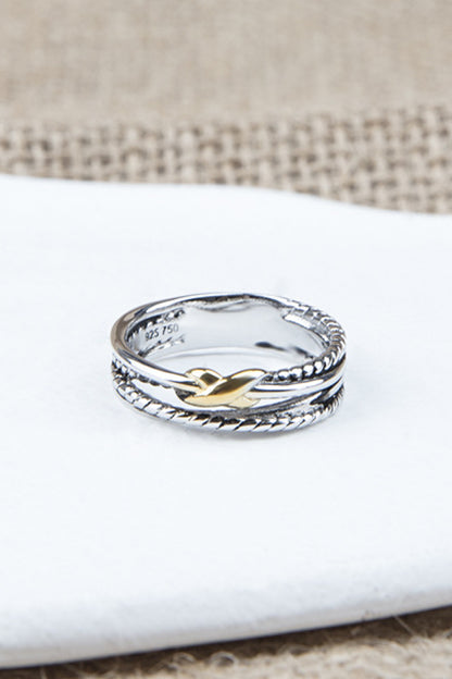 Crisscross Detail Copper Ring