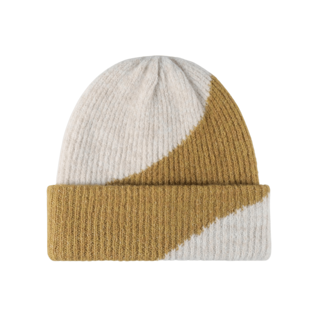 Contrast Rib-Knit Cuffed Beanie