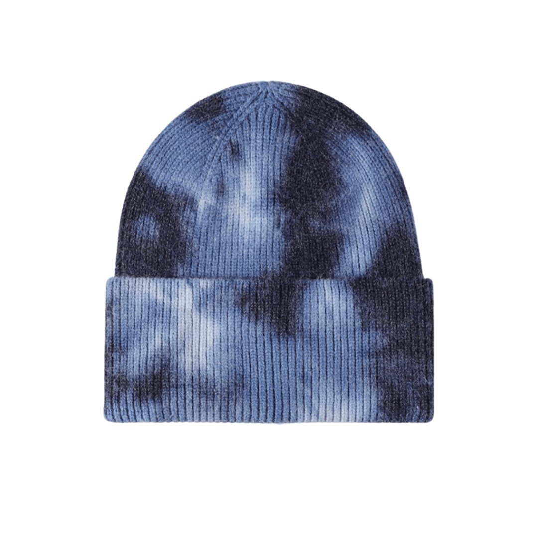 Tie-Dye Cuffed Rib-Knit Beanie Hat