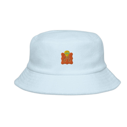 Unstructured terry cloth bucket hat