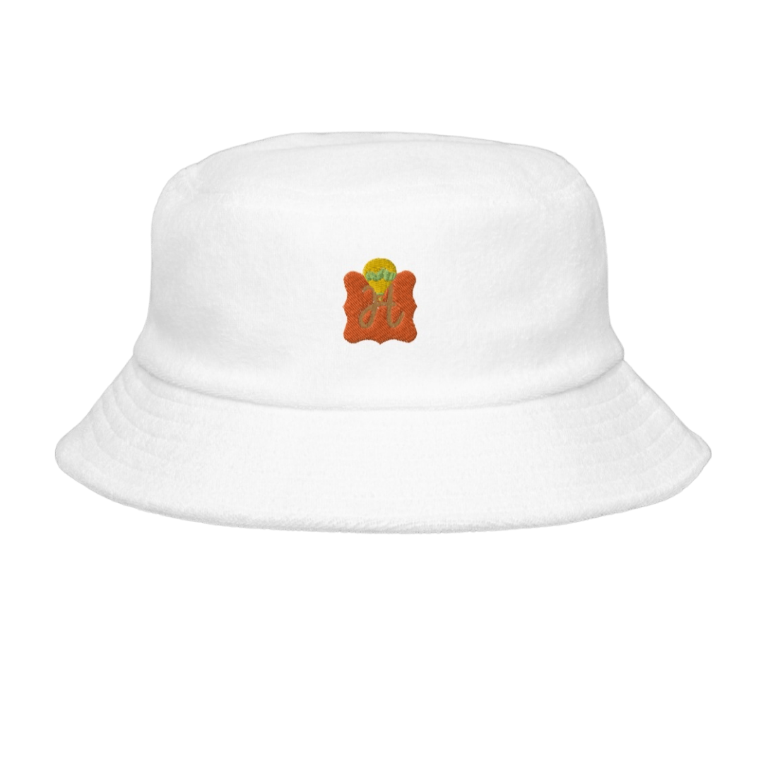 Unstructured terry cloth bucket hat