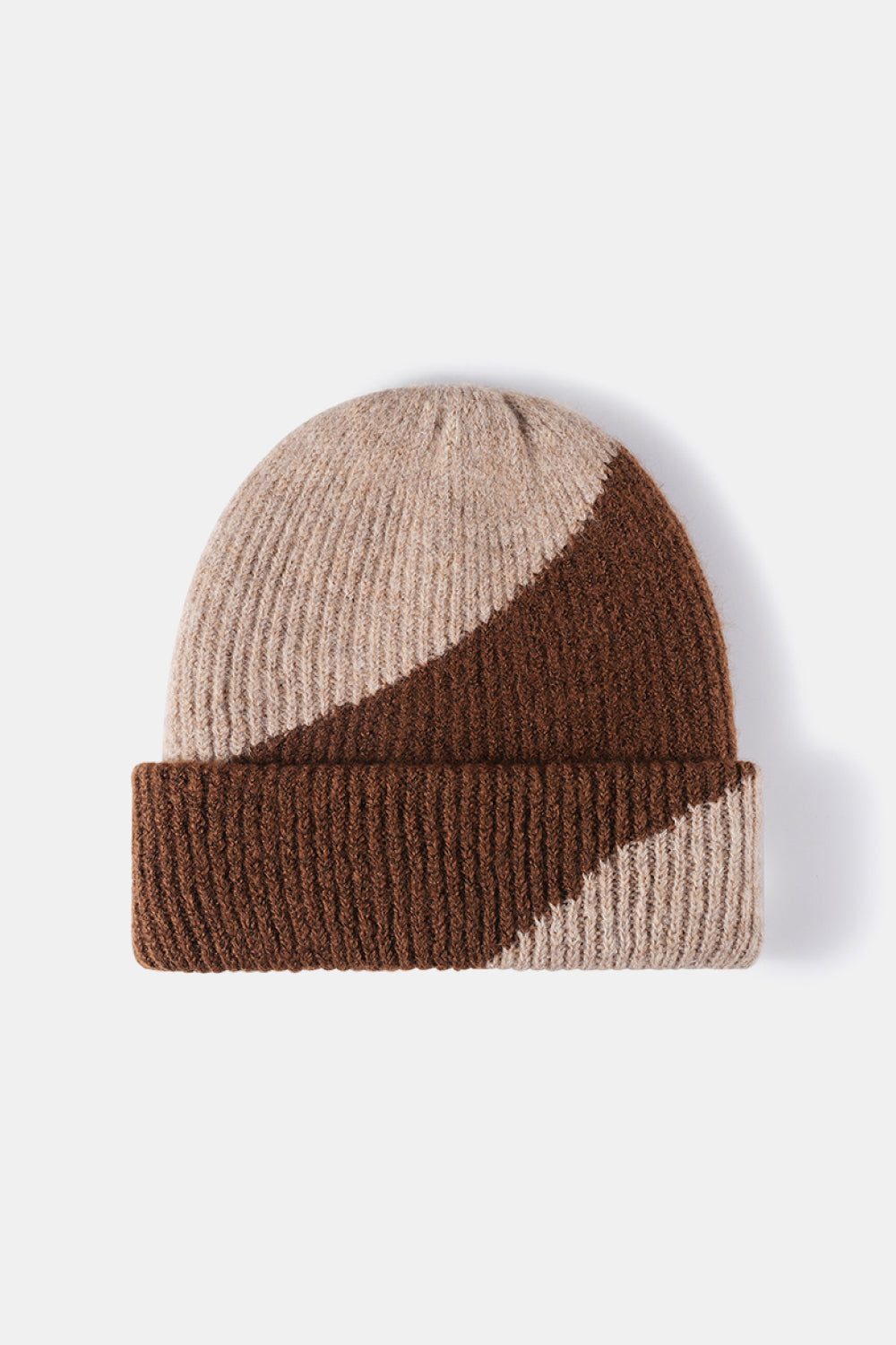 Contrast Rib-Knit Cuffed Beanie