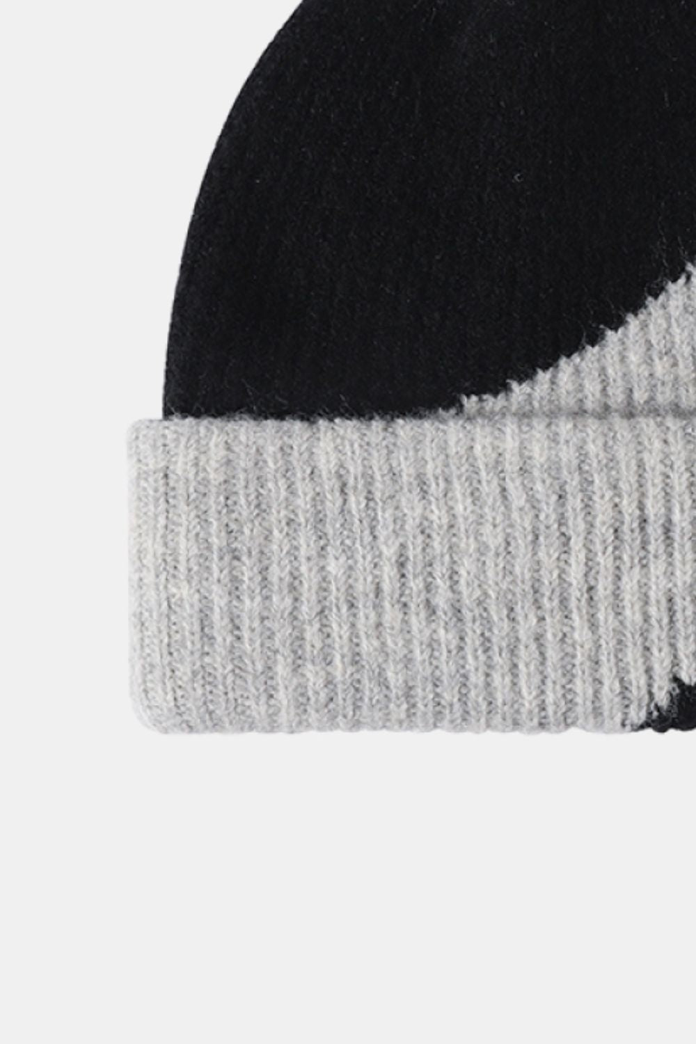 Contrast Rib-Knit Cuffed Beanie