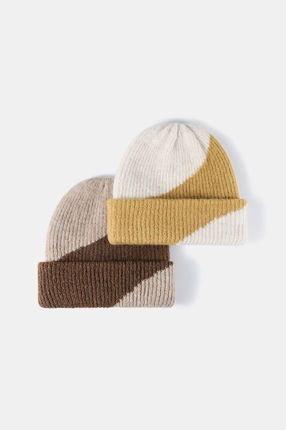 Contrast Rib-Knit Cuffed Beanie