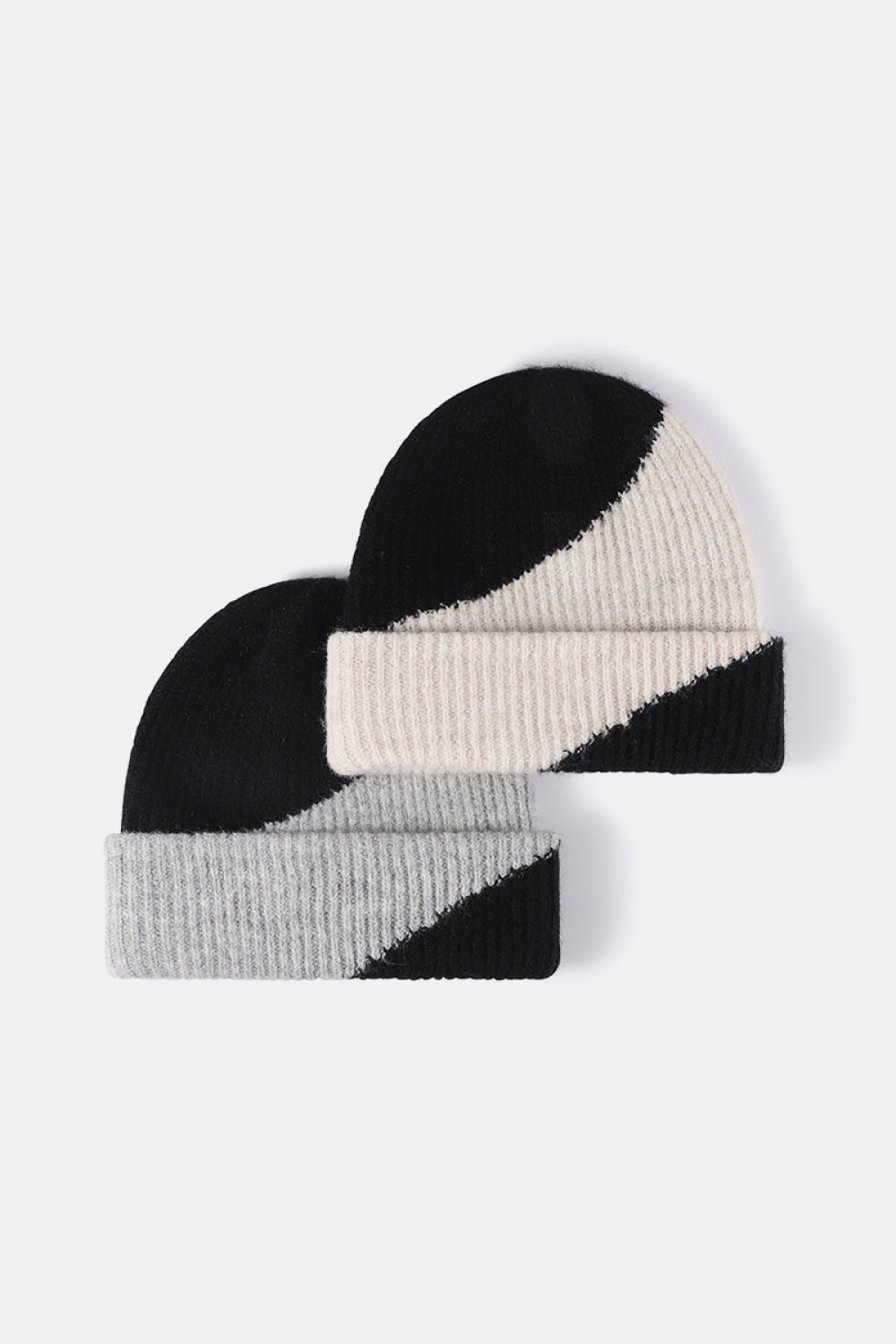 Contrast Rib-Knit Cuffed Beanie