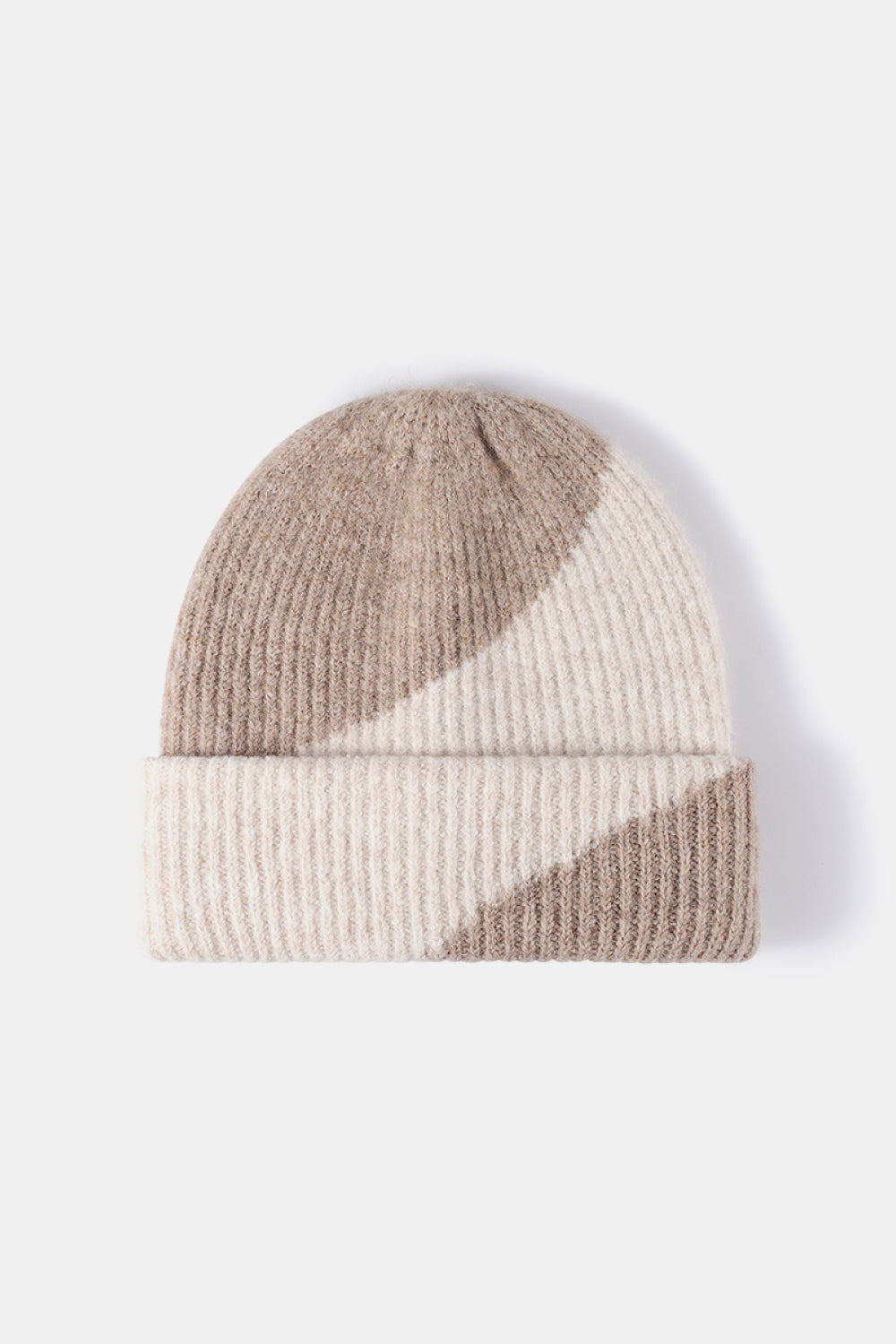 Contrast Rib-Knit Cuffed Beanie