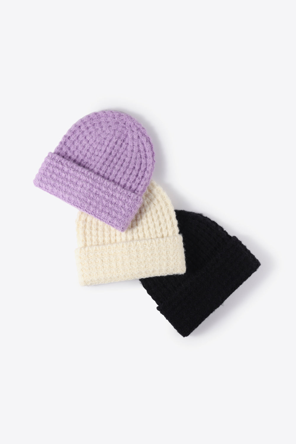 Waffle-Knit Cuff Beanie