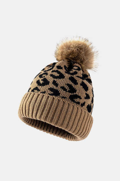 Copy of Leopard Pom-Pom Cuffed Beanie