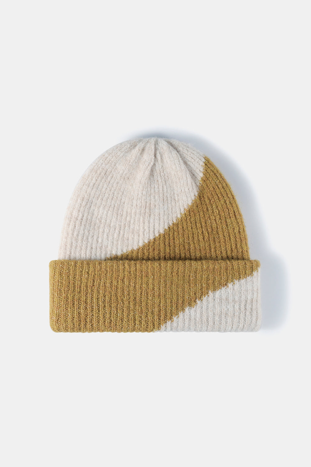 Contrast Rib-Knit Cuffed Beanie