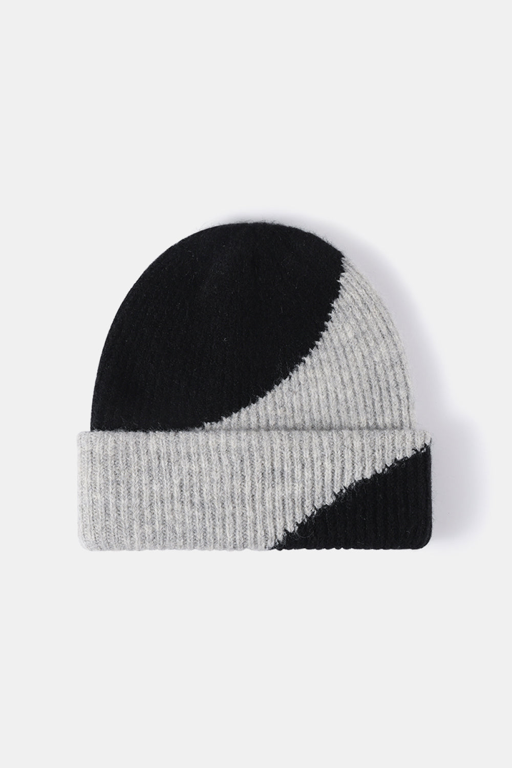 Contrast Rib-Knit Cuffed Beanie