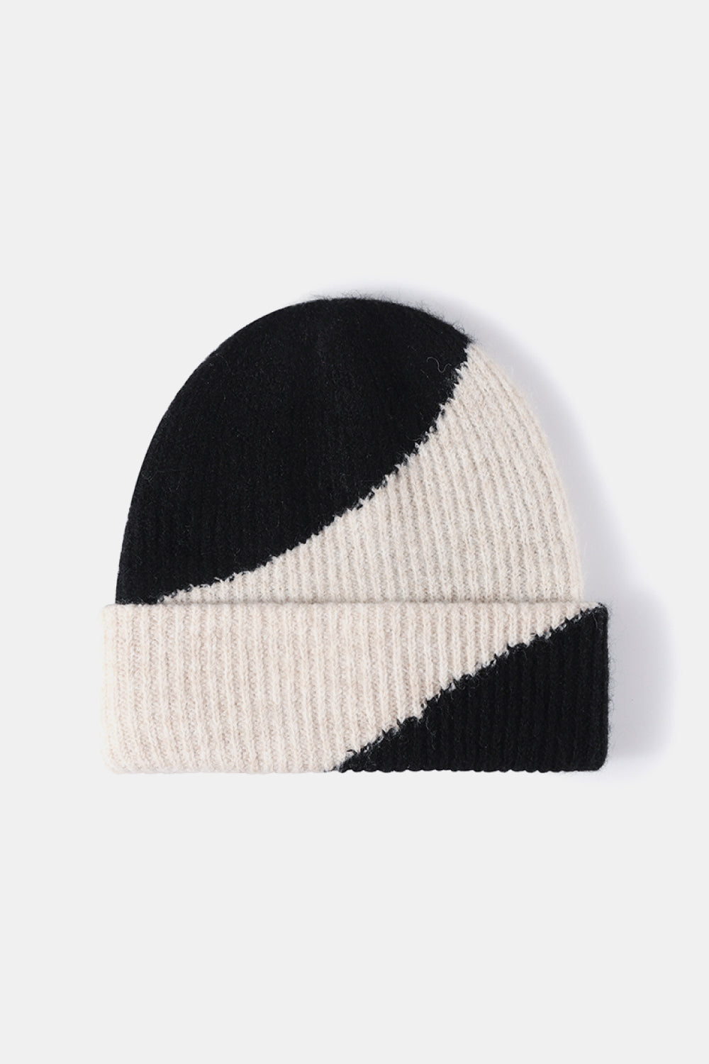 Contrast Rib-Knit Cuffed Beanie