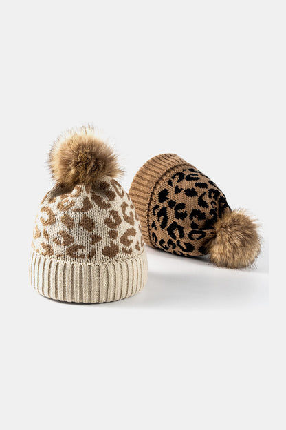 Copy of Leopard Pom-Pom Cuffed Beanie