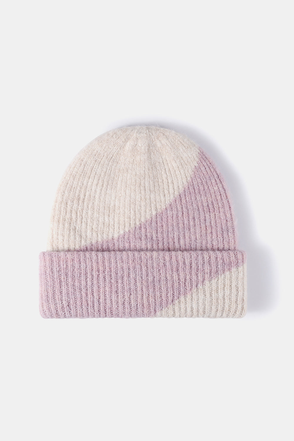 Contrast Rib-Knit Cuffed Beanie