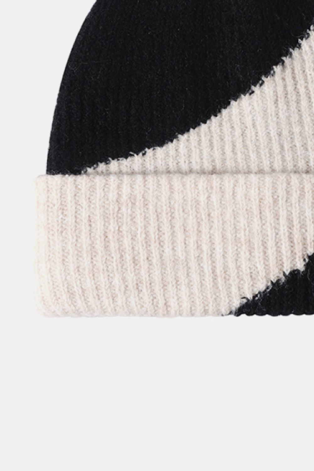 Contrast Rib-Knit Cuffed Beanie