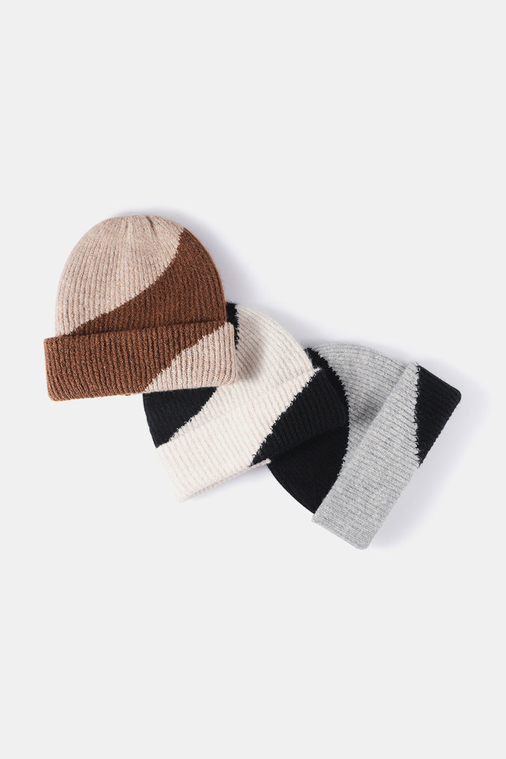 Contrast Rib-Knit Cuffed Beanie