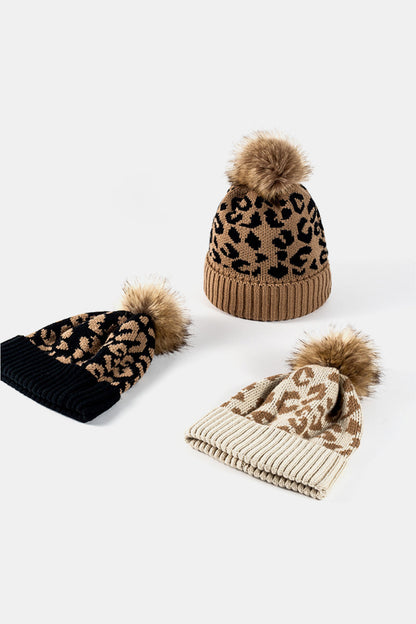 Copy of Leopard Pom-Pom Cuffed Beanie