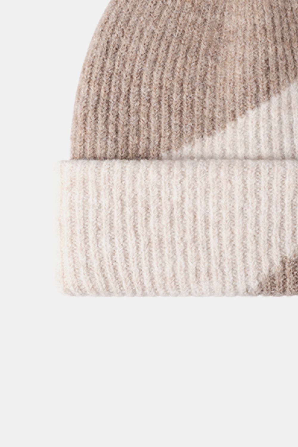 Contrast Rib-Knit Cuffed Beanie