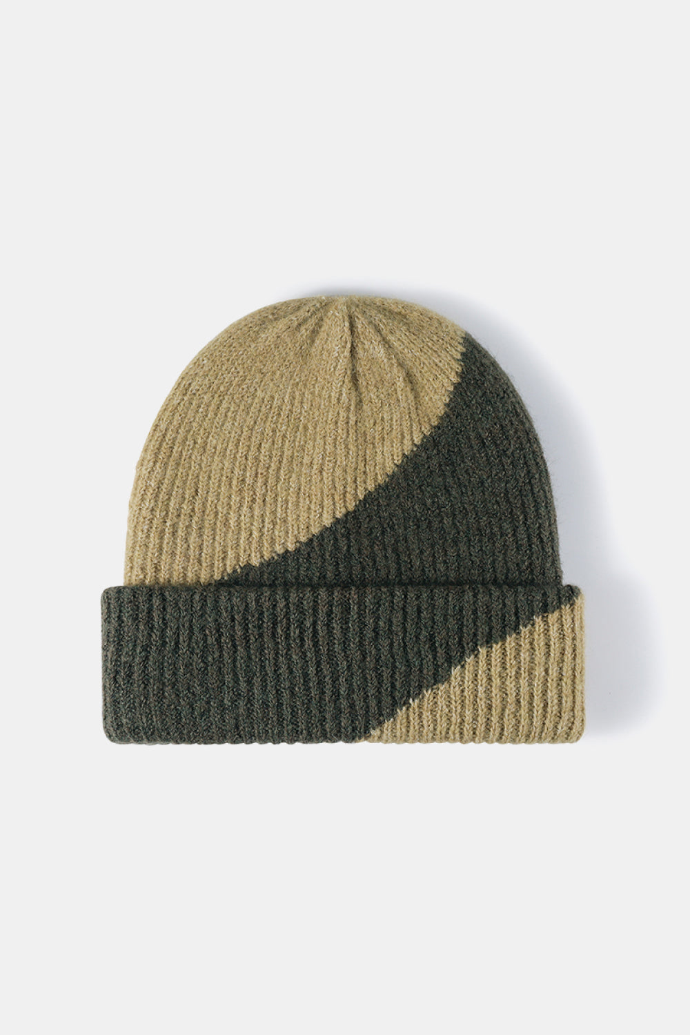 Contrast Rib-Knit Cuffed Beanie