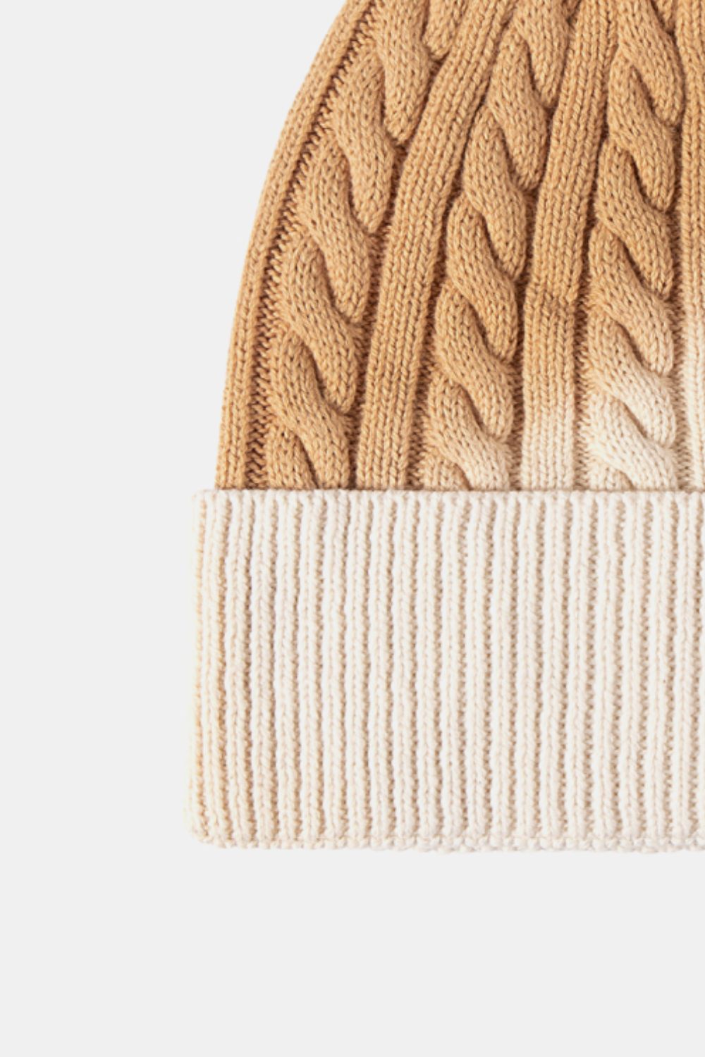 Contrast Tie-Dye Cable-Knit Cuffed Beanie