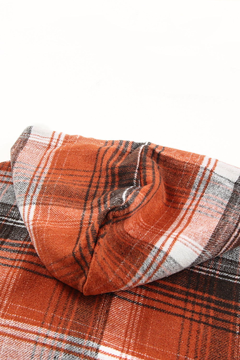 Plaid Drawstring Detail Hoodie with Pockets