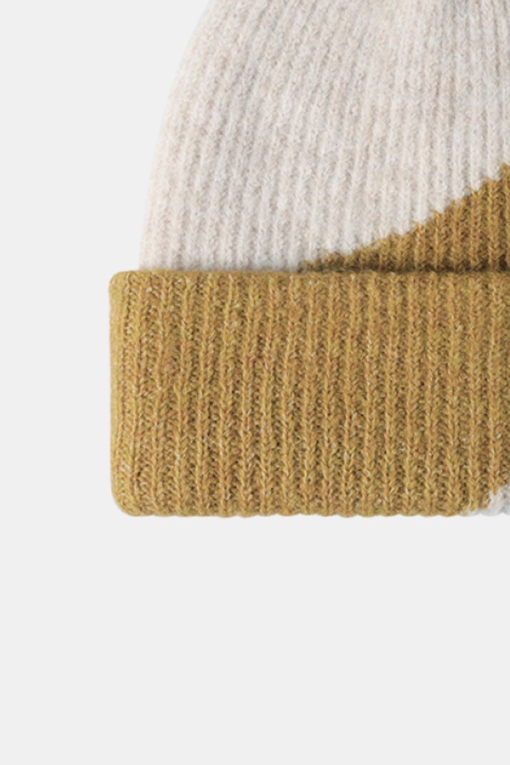 Contrast Rib-Knit Cuffed Beanie