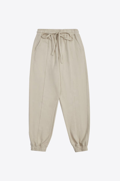 Drawstring Seam Detail Joggers with Pockets