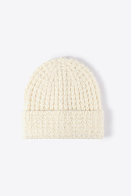 Waffle-Knit Cuff Beanie