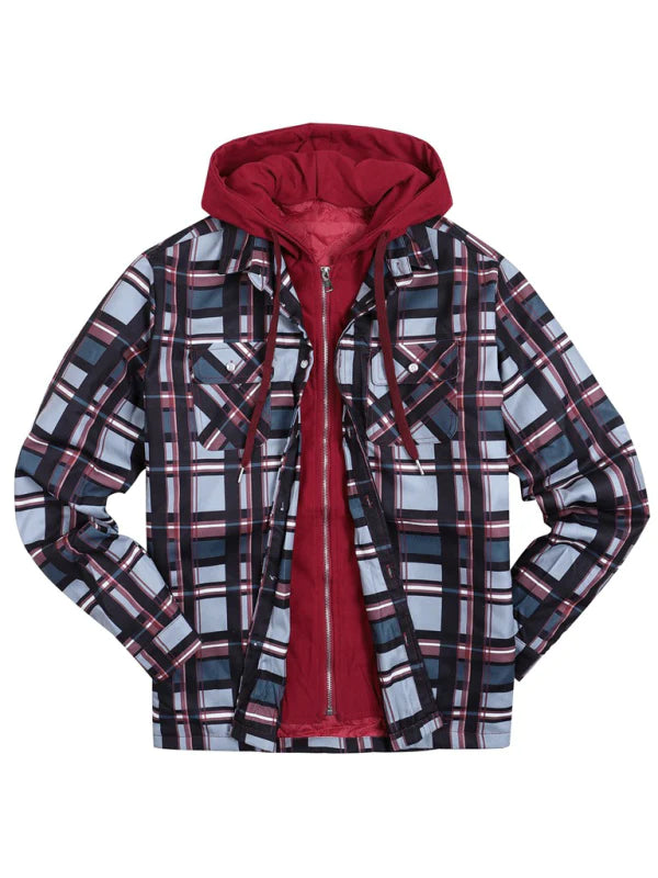 Hooded Fake Two-Piece Jacket Cotton Jacket