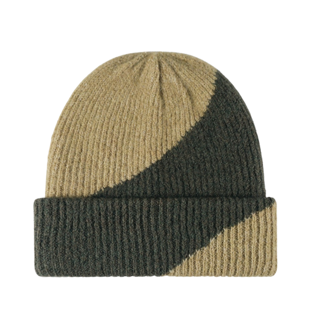 Contrast Rib-Knit Cuffed Beanie