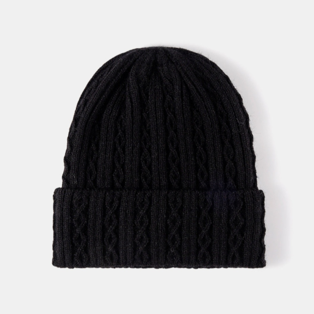 Mixed Knit Cuff Beanie