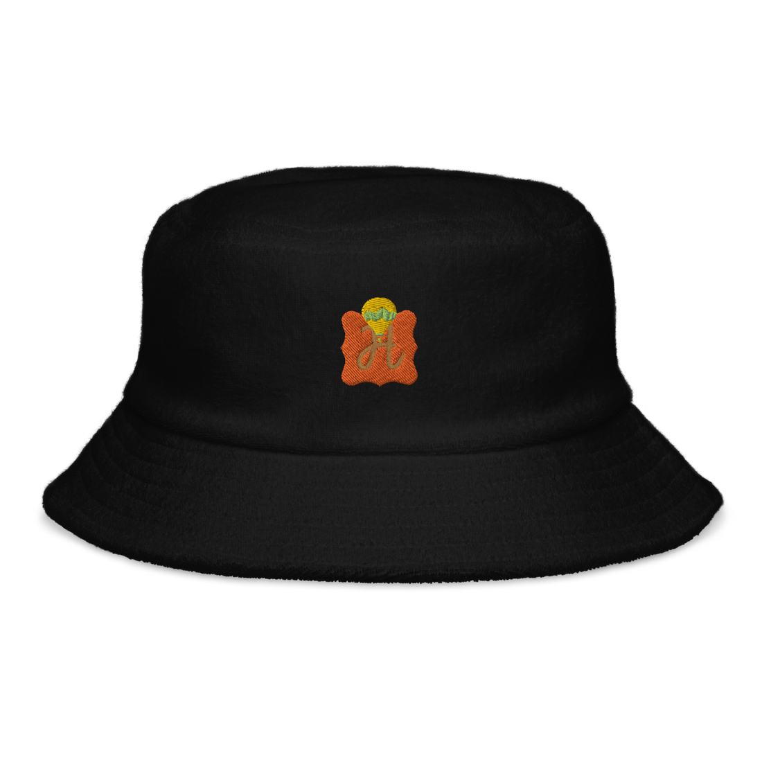 Unstructured terry cloth bucket hat