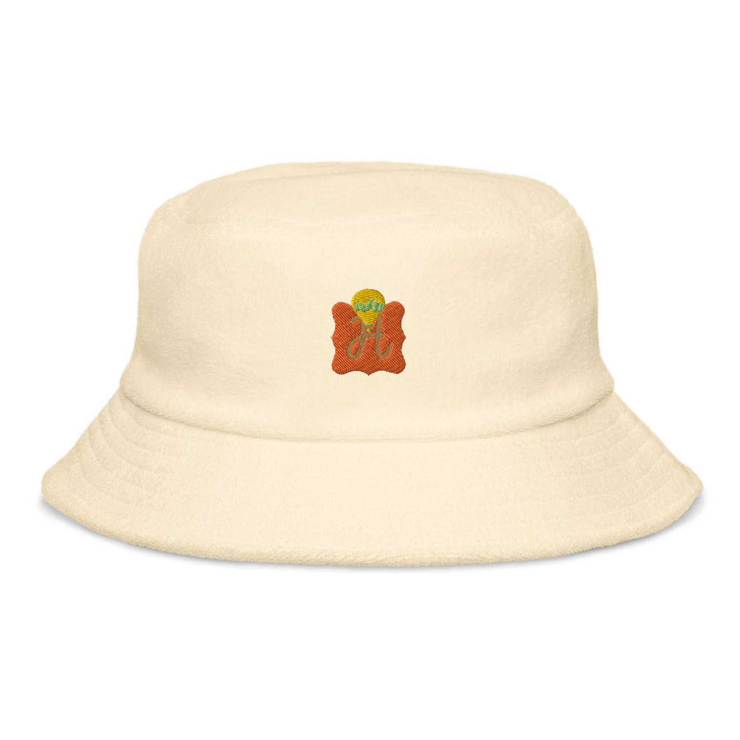 Unstructured terry cloth bucket hat