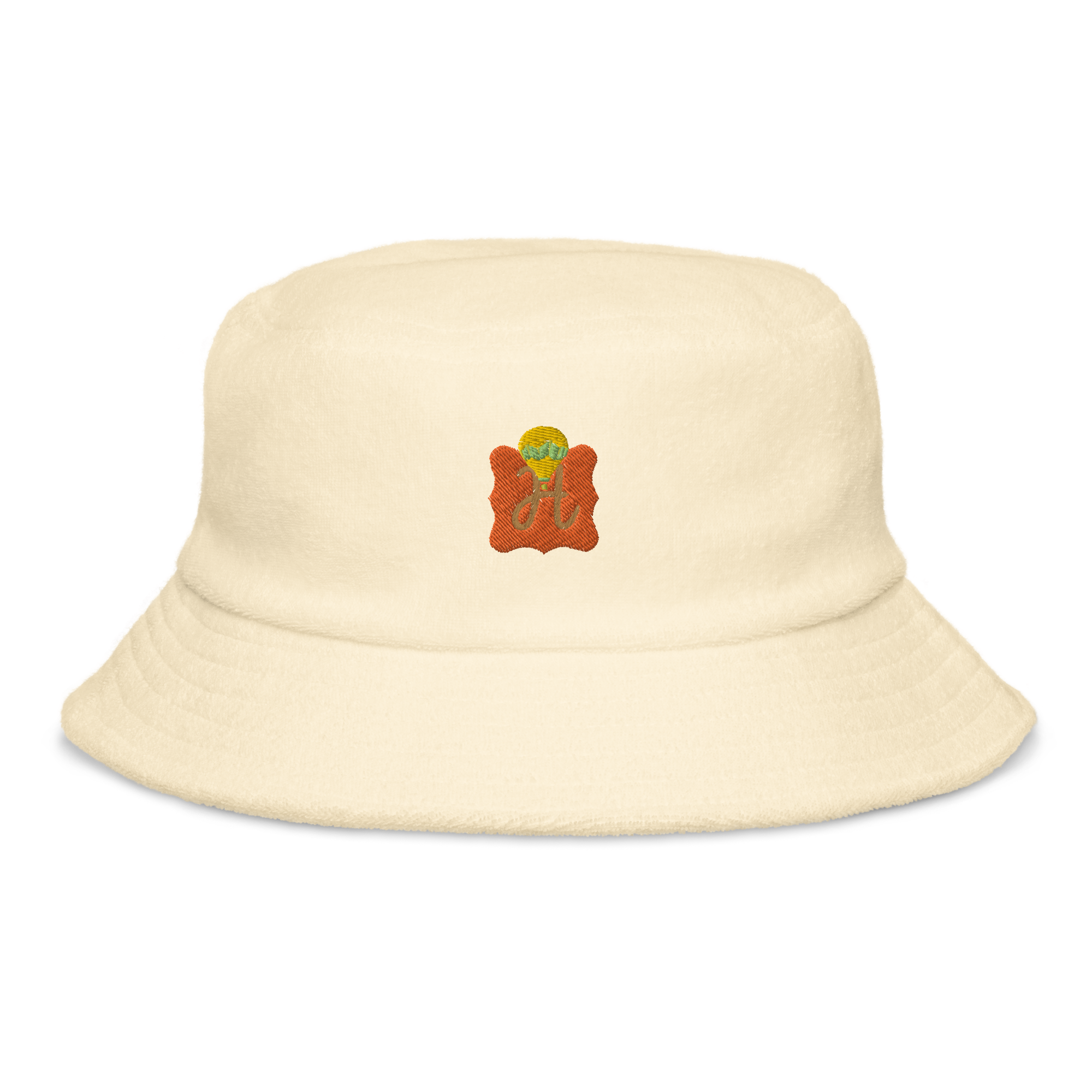 Unstructured terry cloth bucket hat